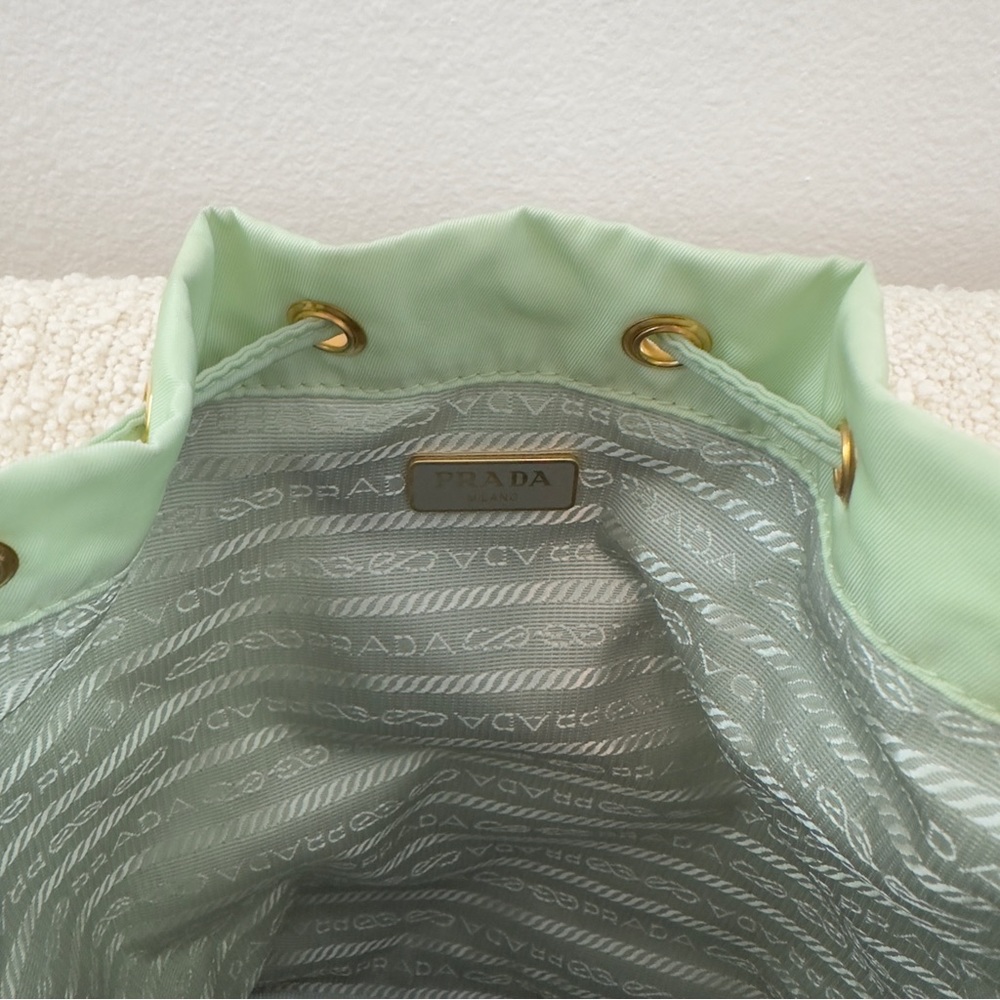 Prada “Aqua” Duet Re-Nylon Bucket Crossbody Handbag Purse - Picture 15 of 16